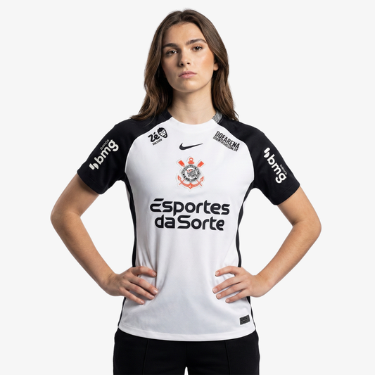 Camisa Feminina Nike Corinthians 2025/26 I Torcedor Com Patrocínios
